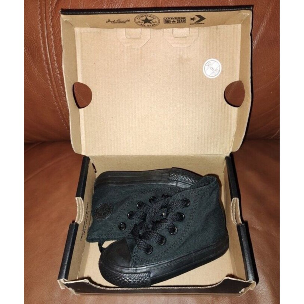 New with box Converse All Star Infant Black on Black Shoes Infant Sz US 4 EUR 20